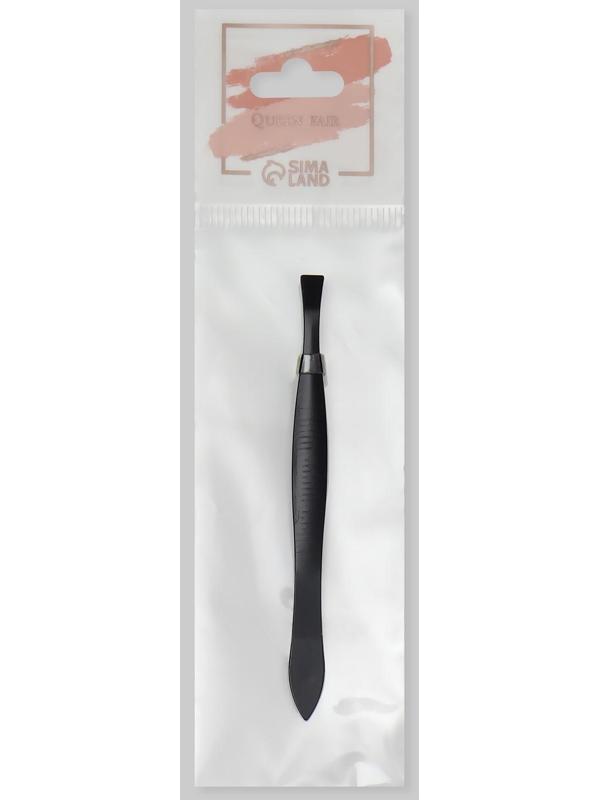 Пинцет прямой, узкий, 8,5 см, цвет чёрный