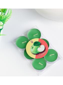 Набор свечей чайных ароматических, 6 шт, яблоко