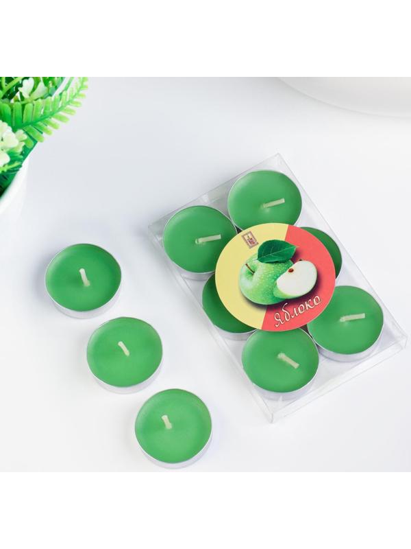 Набор свечей чайных ароматических, 6 шт, яблоко