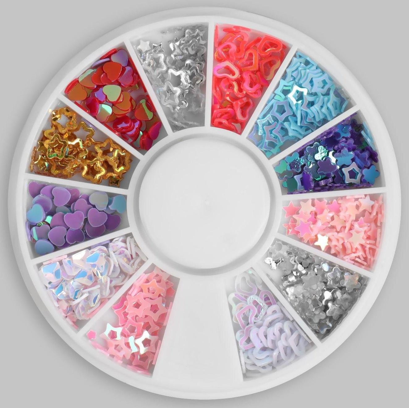 Пайетки для декора «Ассорти», разноцветные