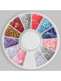 Пайетки для декора «Ассорти», разноцветные