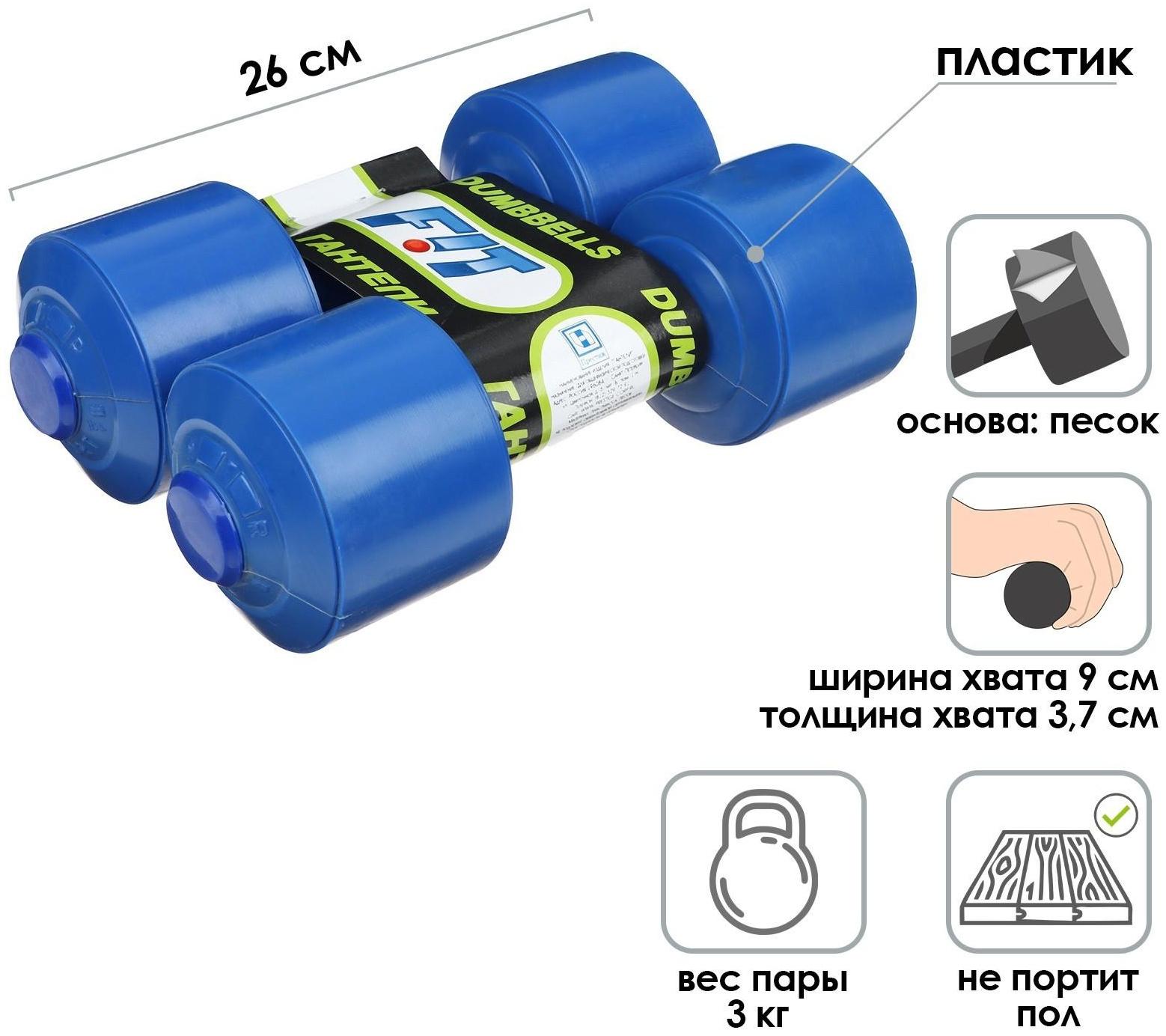 Гантели, 2 шт. по 1,5 кг