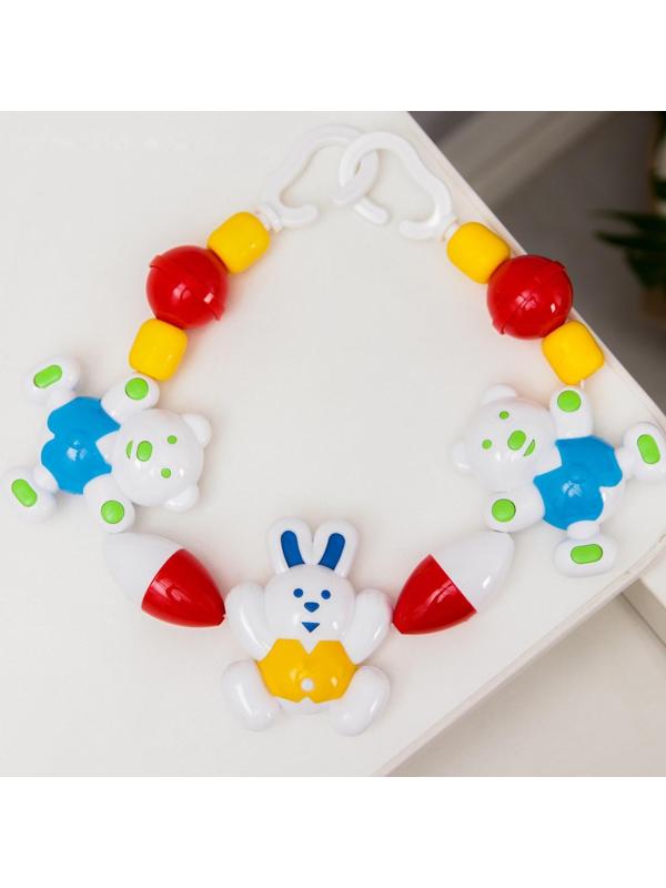 Растяжка на коляску/кроватку «Веселый зоопарк», цвет МИКС, р-р 49-77