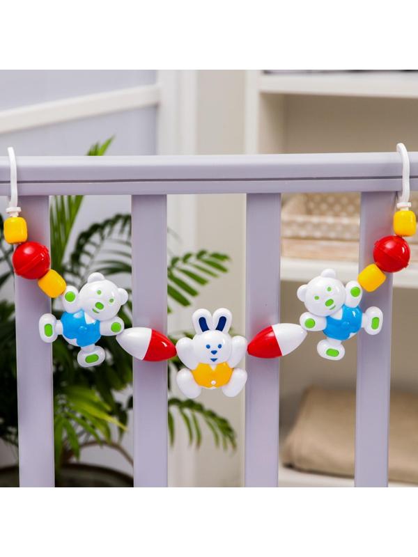 Растяжка на коляску/кроватку «Веселый зоопарк», цвет МИКС, р-р 49-77