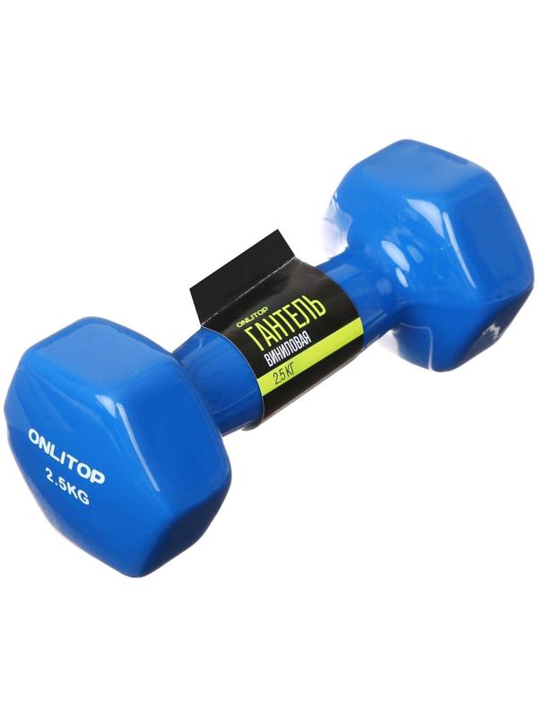 Гантель виниловая, 2,5 кг, цвета микс