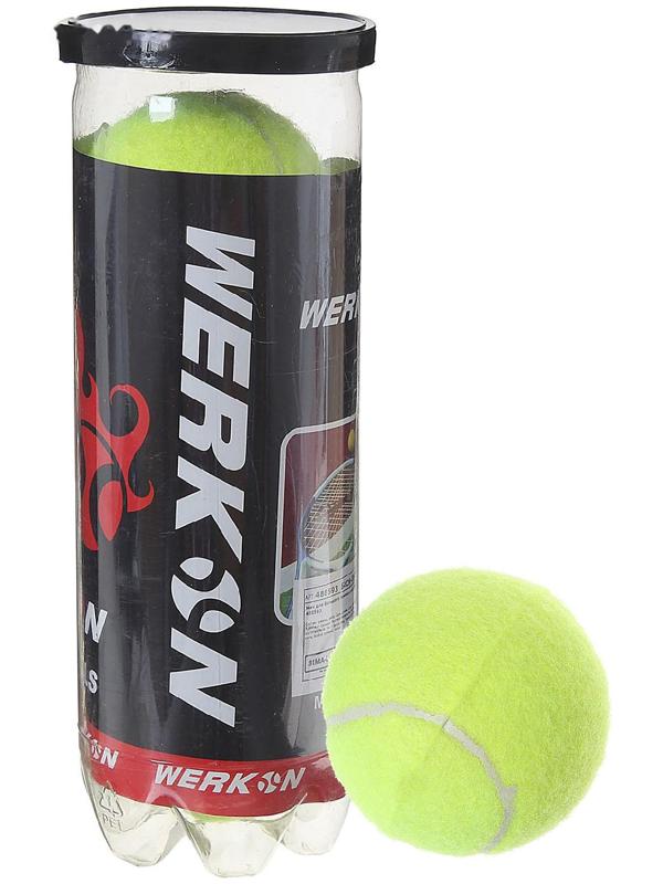 Мяч теннисный в тубе, набор 3 шт