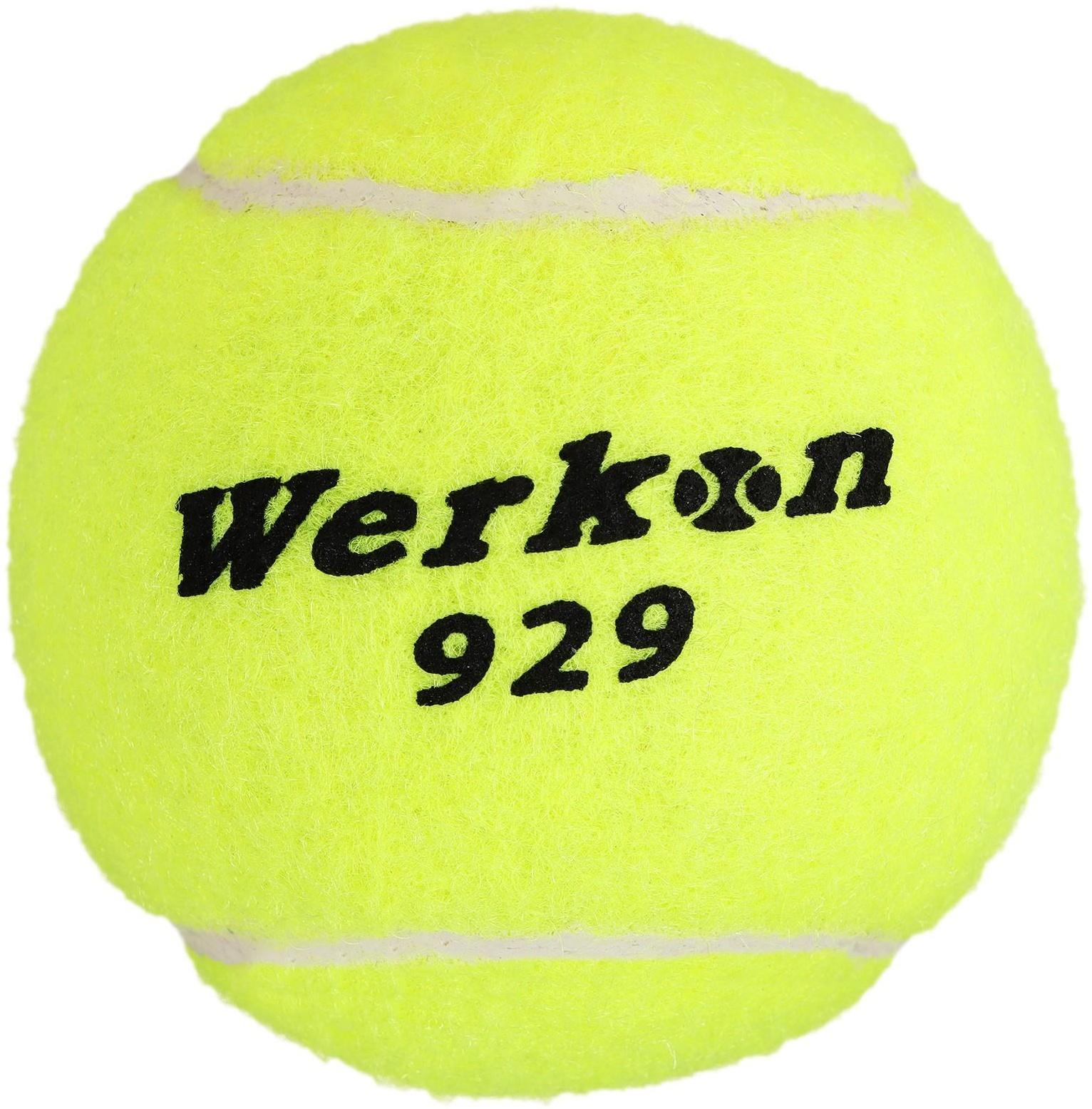 Мяч теннисный WERKON 929 в тубе, набор 3 шт