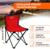 Кресло туристическое, складное, р. 35 х 35 х 56 см, до 80 кг, цвет красный