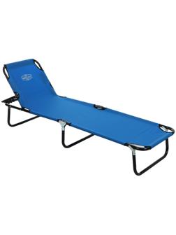 Раскладушка туристическая, с регулируемой спинкой, р. 191 х 55 х 28 см, до 100 кг, цвет голубой