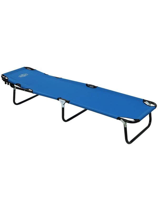 Раскладушка туристическая, с регулируемой спинкой, р. 191 х 55 х 28 см, до 100 кг, цвет голубой