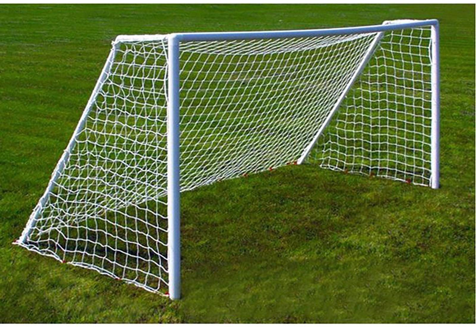 Сетка футбольная белая, 7,5 х 2,5 м, нить 2 мм, комплект 2 сетки