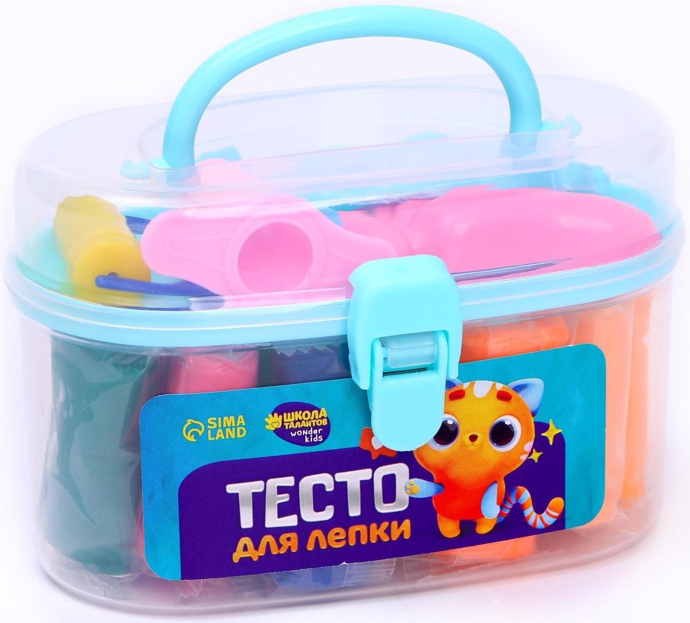 Тесто для лепки, 13 цветов, 200 г, 2 формочки, каток, шприц, цвета МИКС