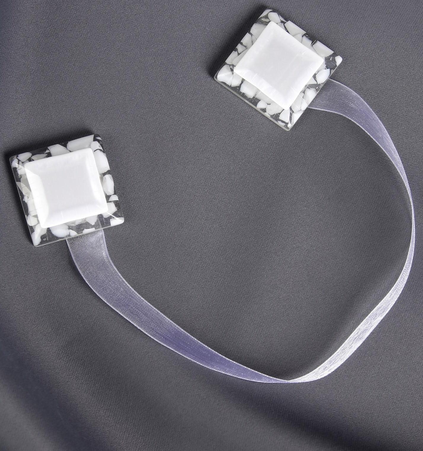 Подхват для штор «Квадрат», 3,5 × 3,5 см, цвет белый