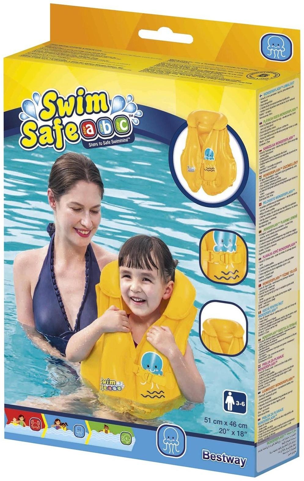 Жилет надувной Swim Safe, ступень B, 51 х 46 см, 3-6 лет, 32034 Bestway