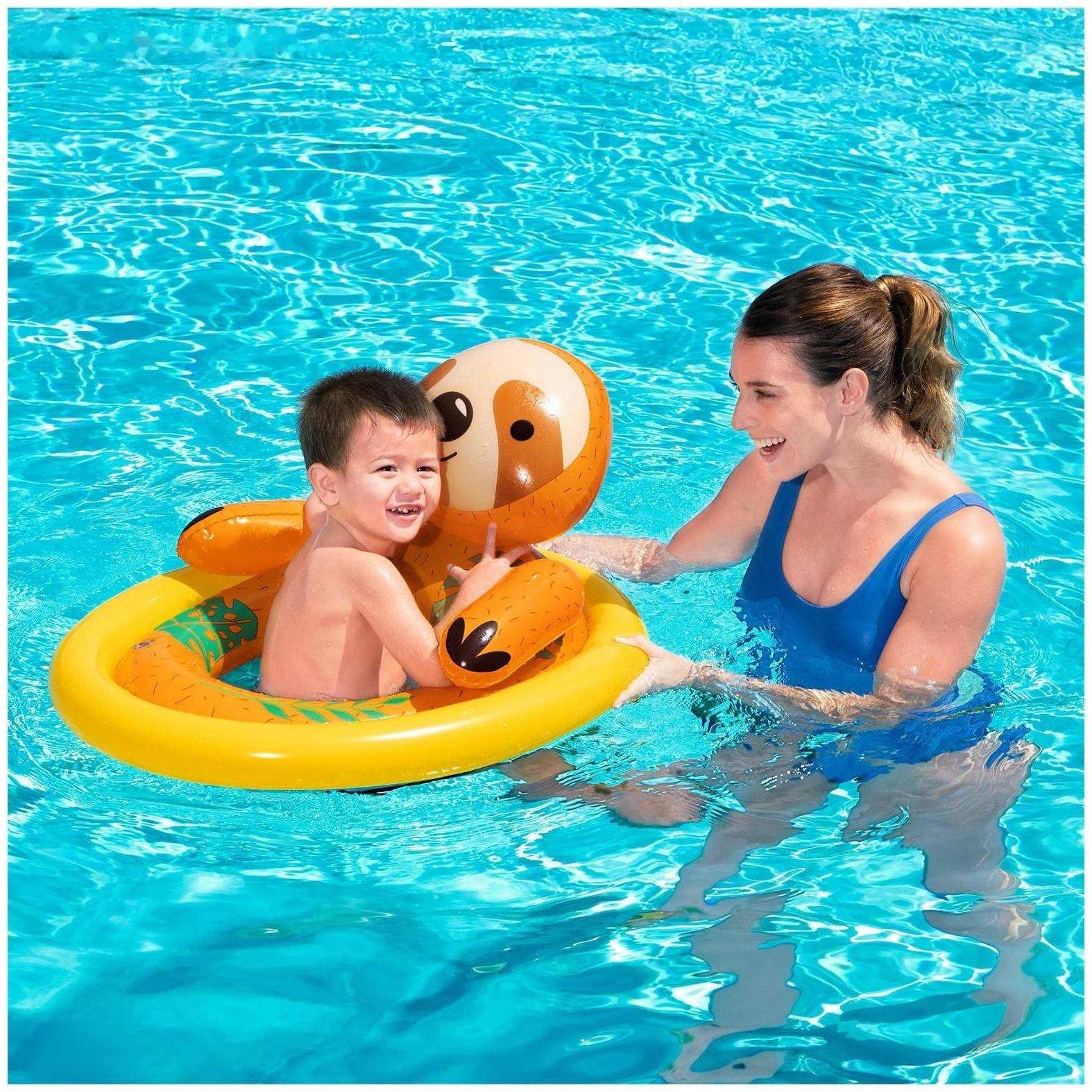 Круг для плавания «Животные», с сиденьем, 81 х 56 см, от 1-3 лет, цвета МИКС, 34058 Bestway