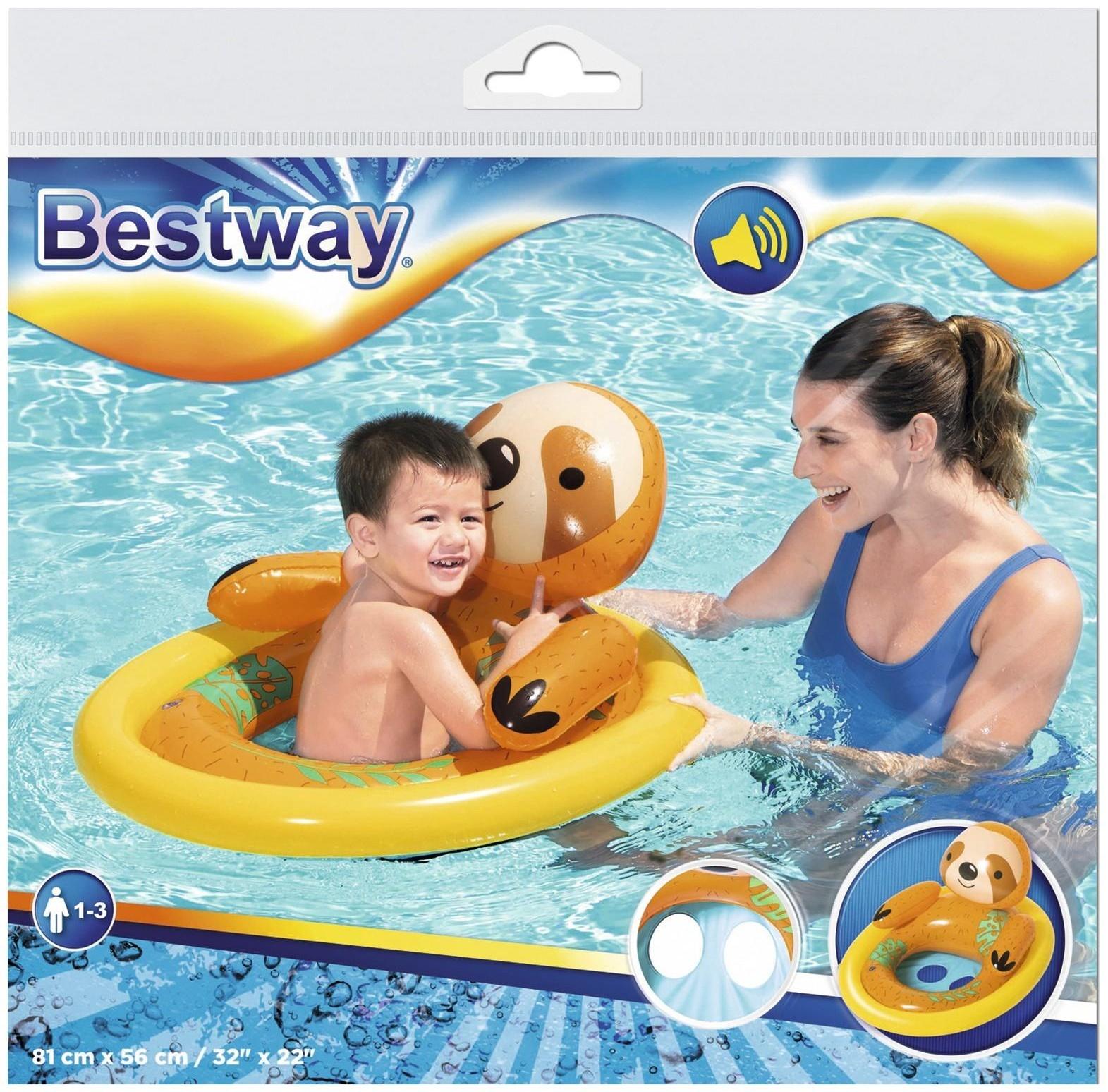 Круг для плавания «Животные», с сиденьем, 81 х 56 см, от 1-3 лет, цвета МИКС, 34058 Bestway