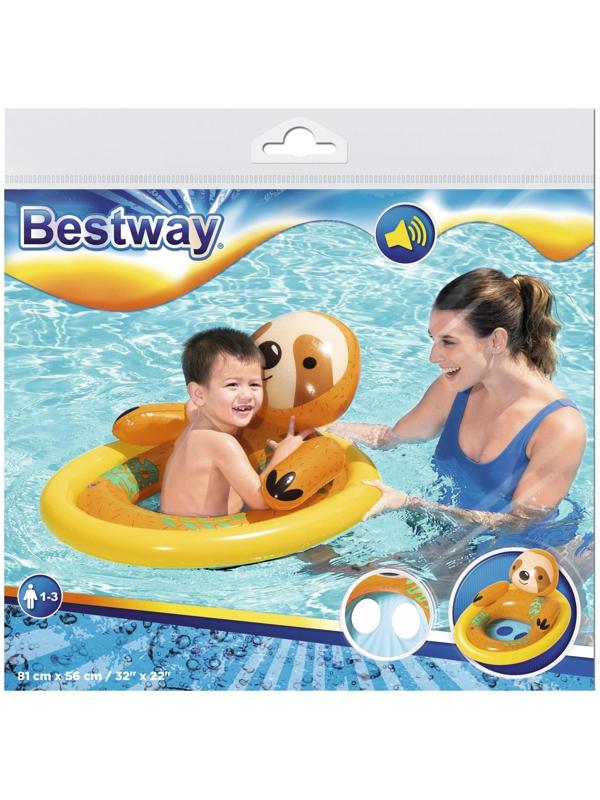 Круг для плавания «Животные», с сиденьем, 81 х 56 см, от 1-3 лет, цвета МИКС, 34058 Bestway