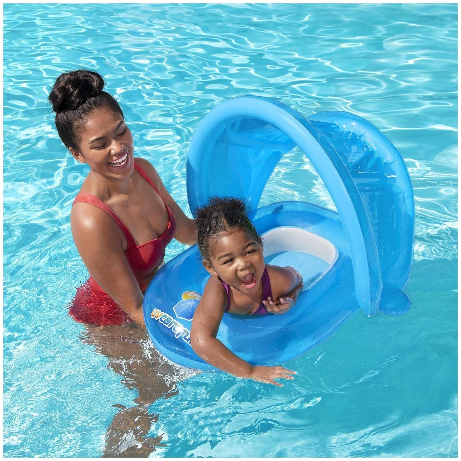 Круг для плавания с сиденьем и тентом от солнца, 80 х 85 см, цвета МИКС, 34091 Bestway