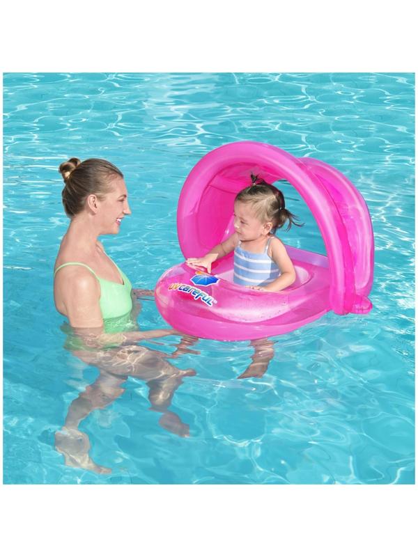 Круг для плавания с сиденьем и тентом от солнца, 80 х 85 см, цвета МИКС, 34091 Bestway