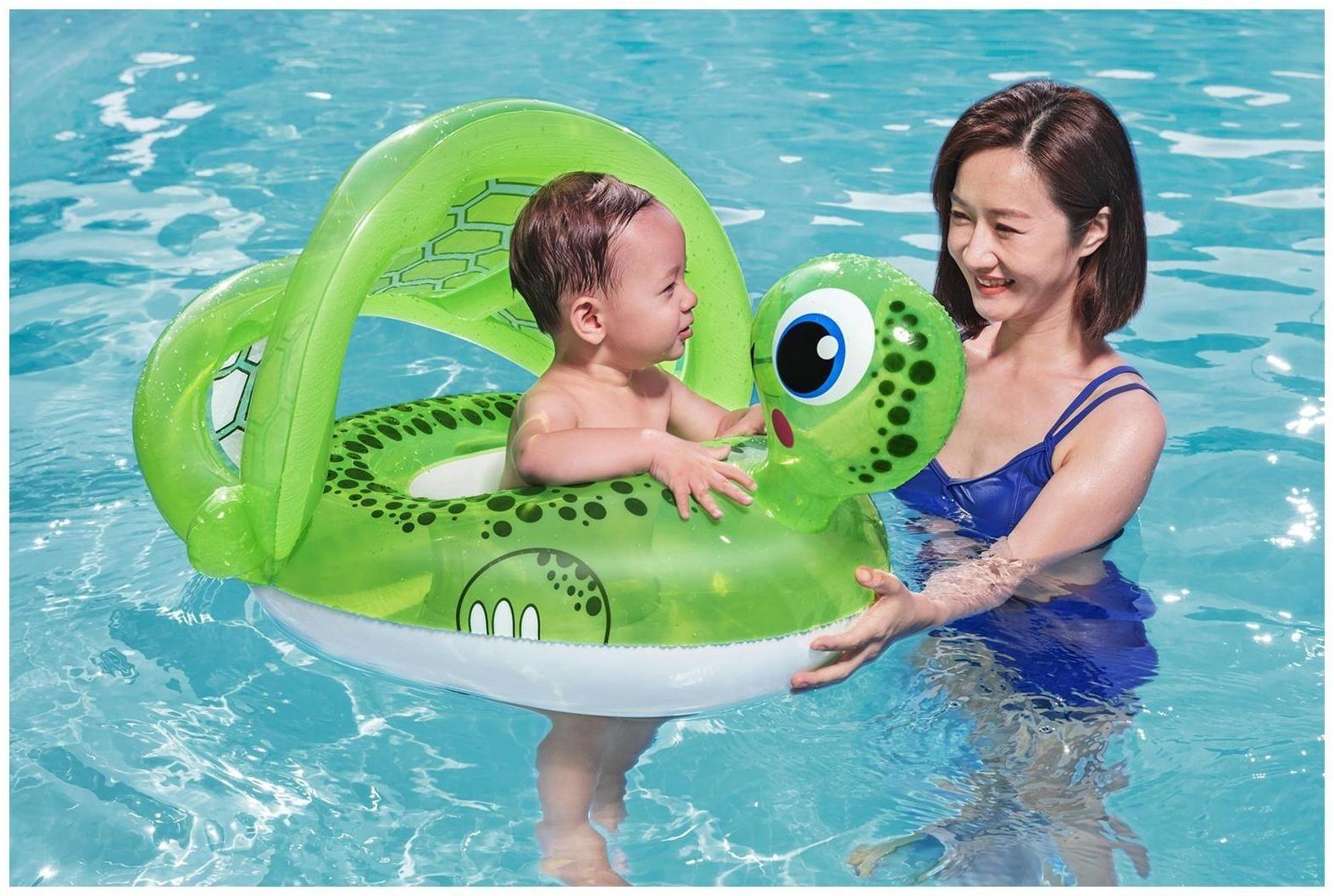 Круг для плавания «Черепаха», с сиденьем и тентом , 74 х 66 см, от 1-2 лет, 34094 Bestway