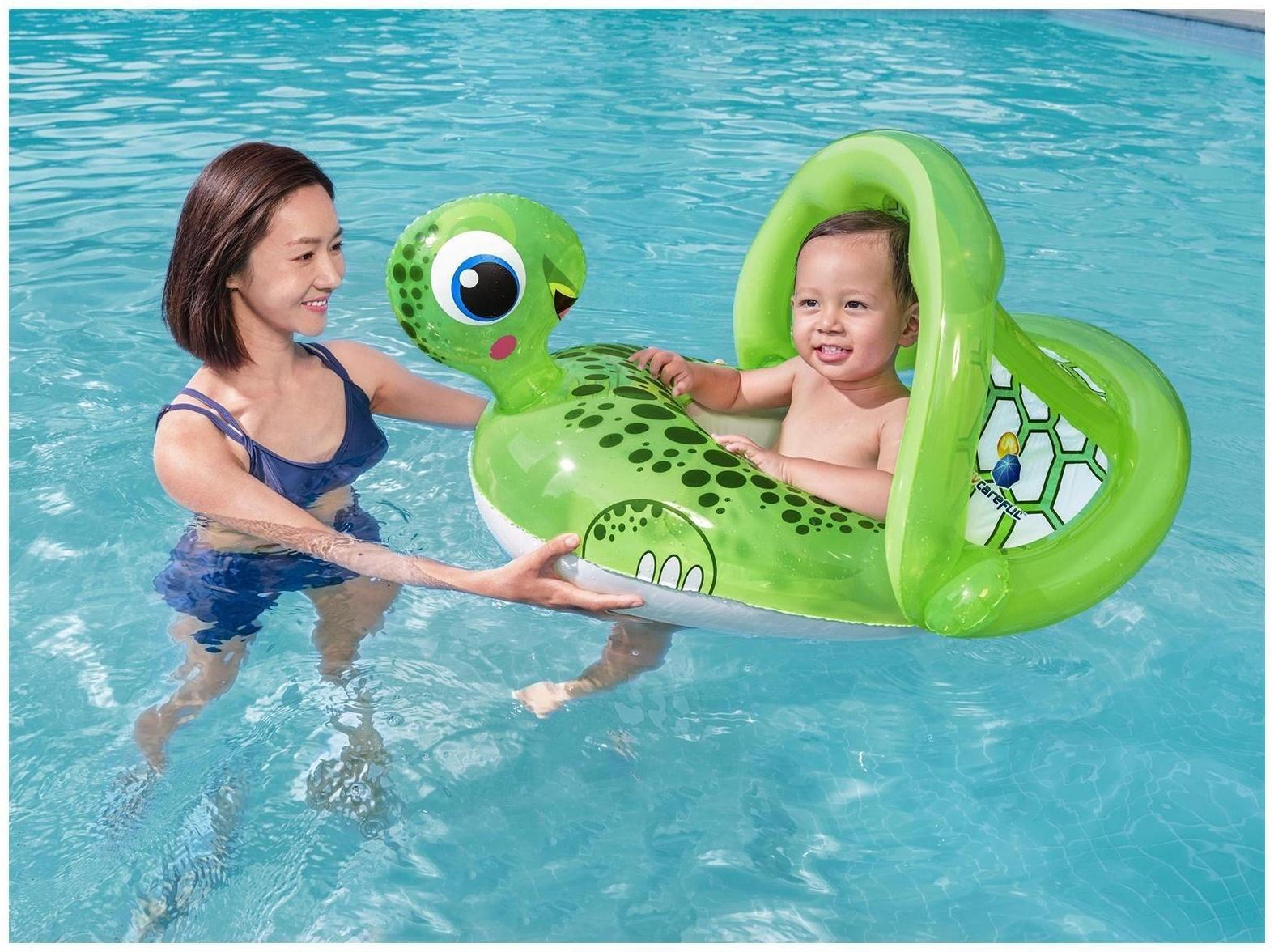 Круг для плавания «Черепаха», с сиденьем и тентом , 74 х 66 см, от 1-2 лет, 34094 Bestway