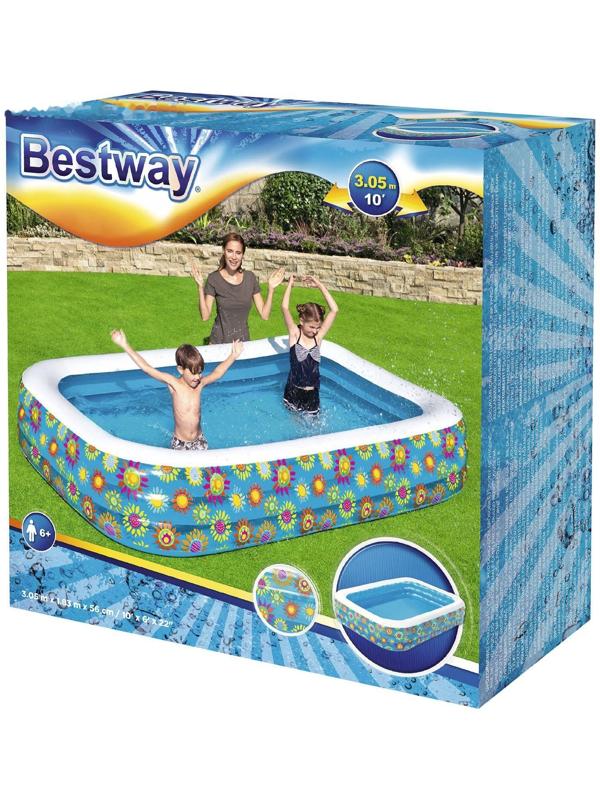 Бассейн надувной «Цветочный мир», 305 х 183 х 56 см, от 6 лет, 54121 Bestway