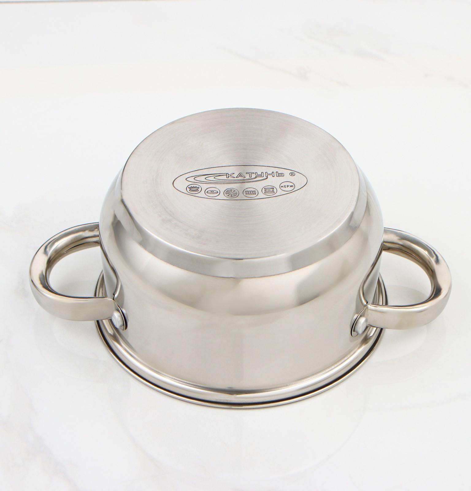 Кастрюля «Гретта», 1,8 л, d=16 см, металлическая крышка, капсульное дно, индукция, цвет серебряный