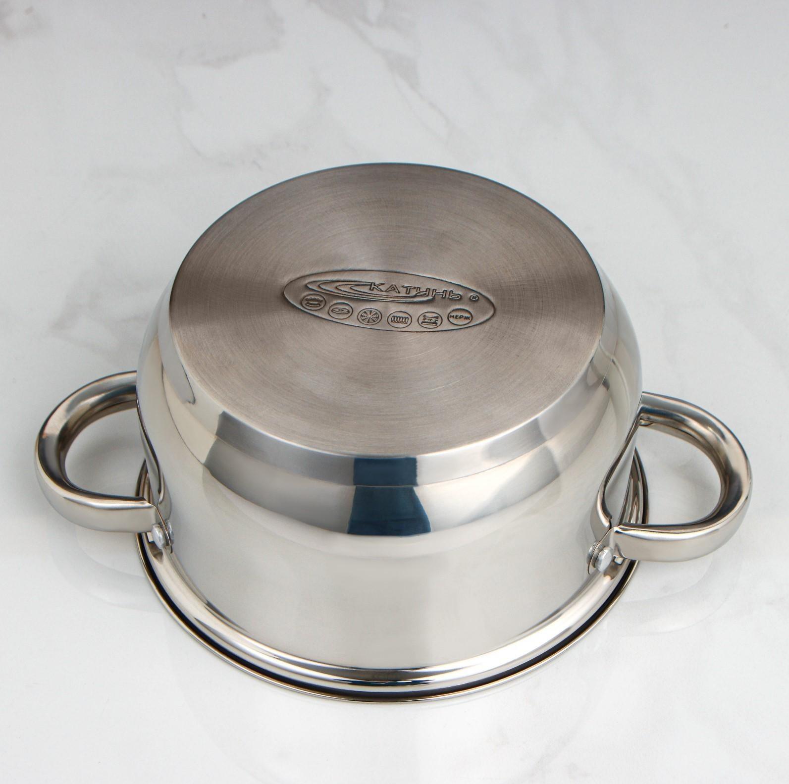 Кастрюля «Гретта», 2,5 л, d=18 см, капсульное дно, металлическая крышка, индукция