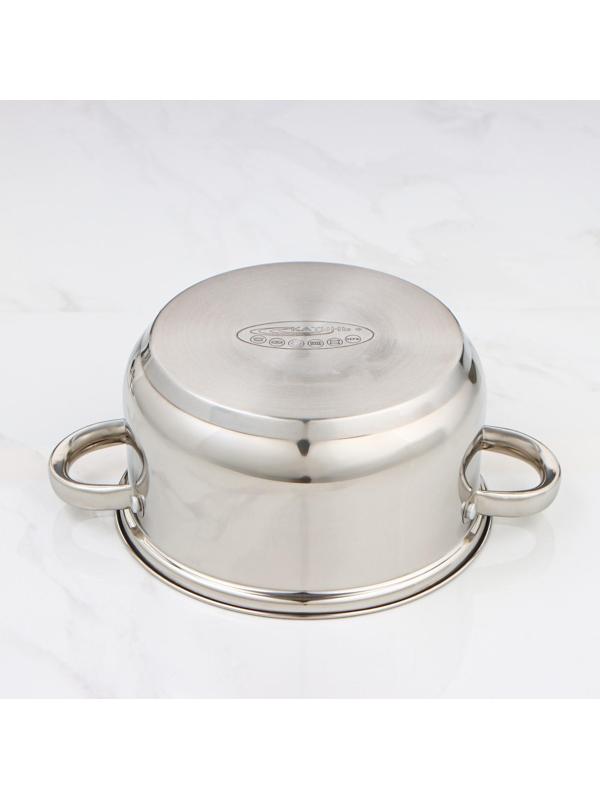 Кастрюля «Гретта», 3,4 л, d=20 см, капсульное дно, металлическая крышка, индукция