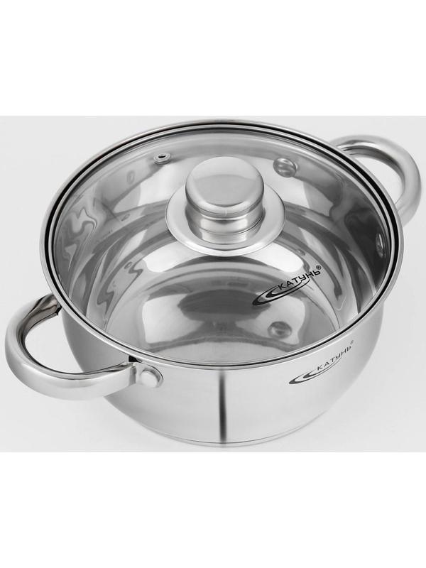 Набор кастрюль «Гретта», 2 предмета: 2,2/4,2 л, капсульное дно, индукция