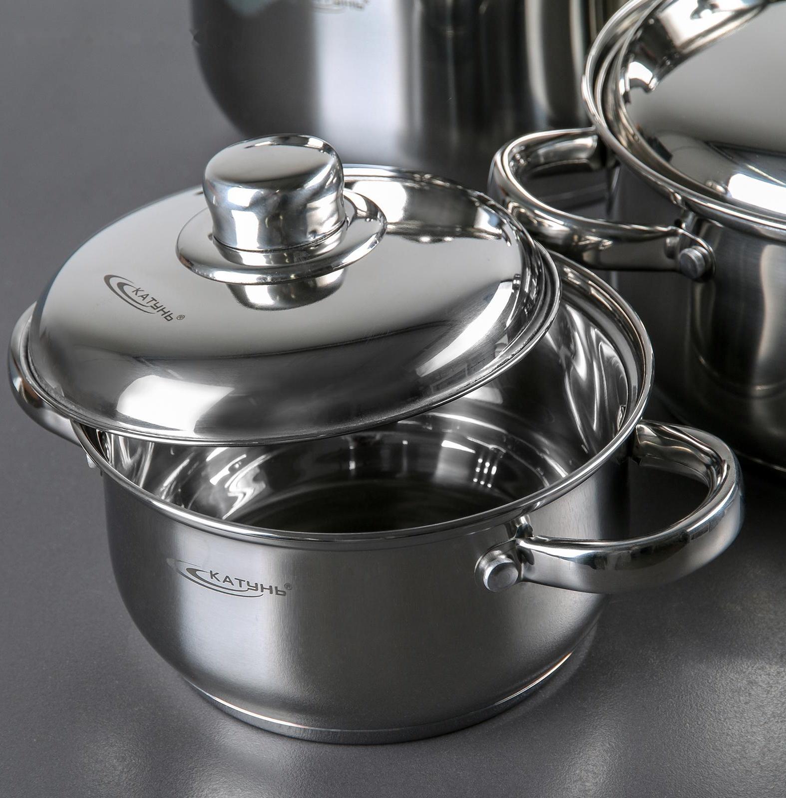 Набор кастрюль «Гретта», 4 предмета: 1,8 л, 2,5 л, 3,4 л, 4,5 л, металлические крышки, капсульное дно, индукция