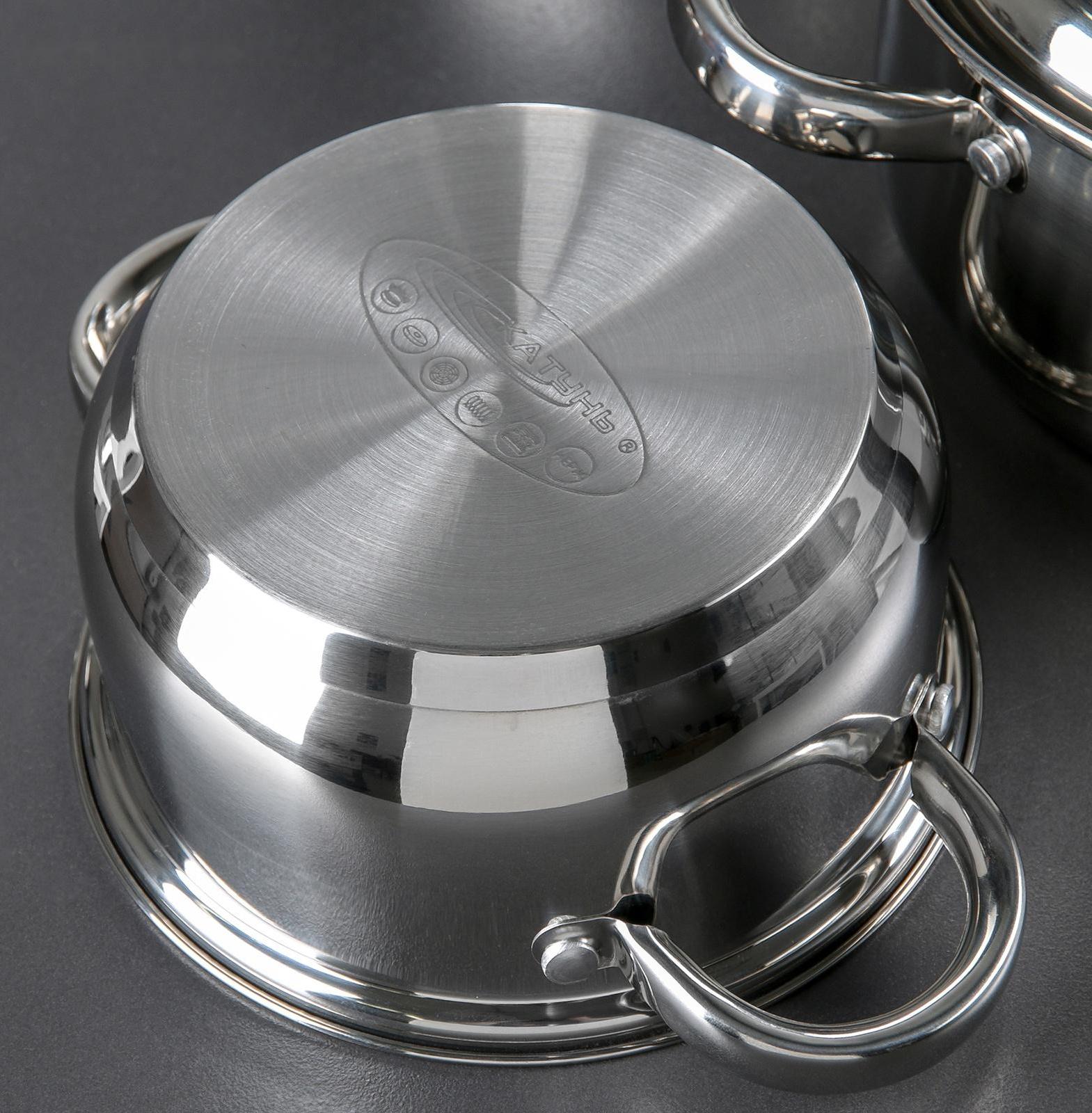 Набор кастрюль «Гретта», 4 предмета: 1,8 л, 2,5 л, 3,4 л, 4,5 л, металлические крышки, капсульное дно, индукция