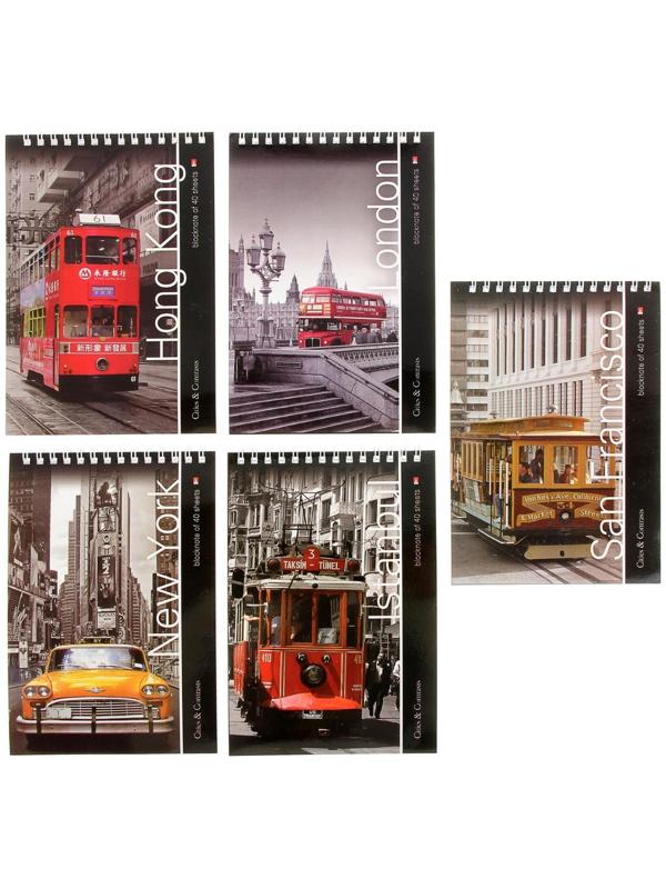 Блокнот А5, 40 листов на гребне 