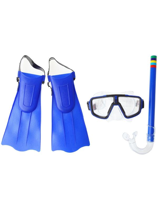 Набор для плавания детский: маска+трубка+ласты безразмерные, цвета микс