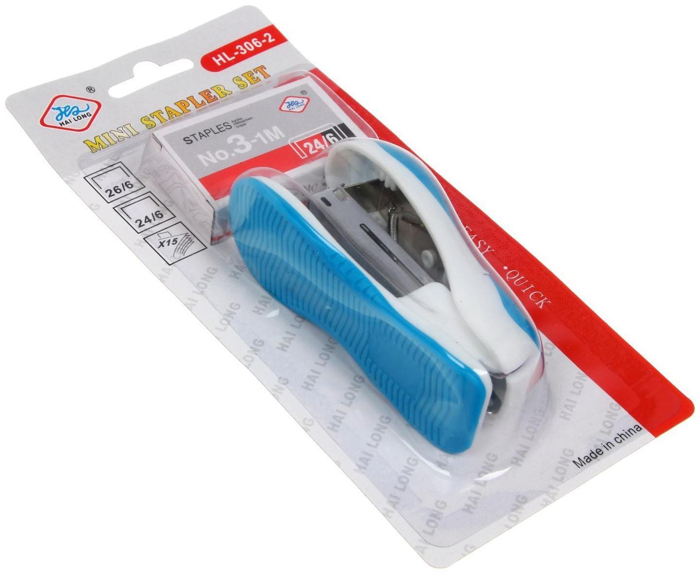 Степлер №24/6 и скобы №24/6, блистер, МИКС