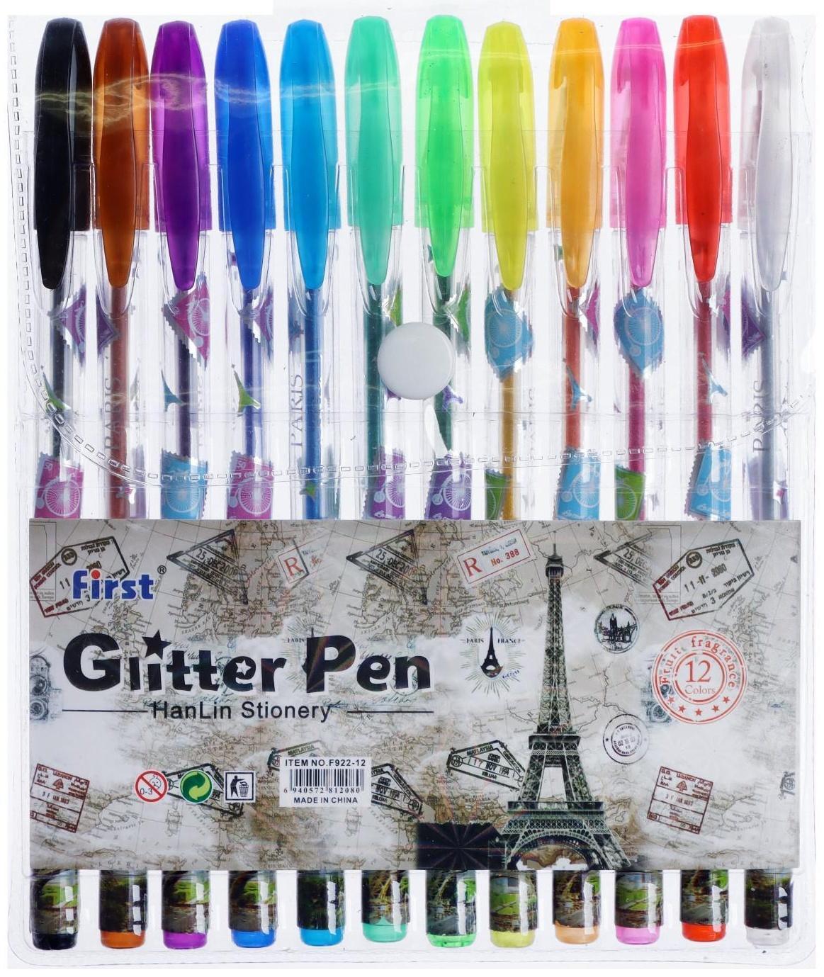 Набор гелевых ручек, 12 цветов, металлик