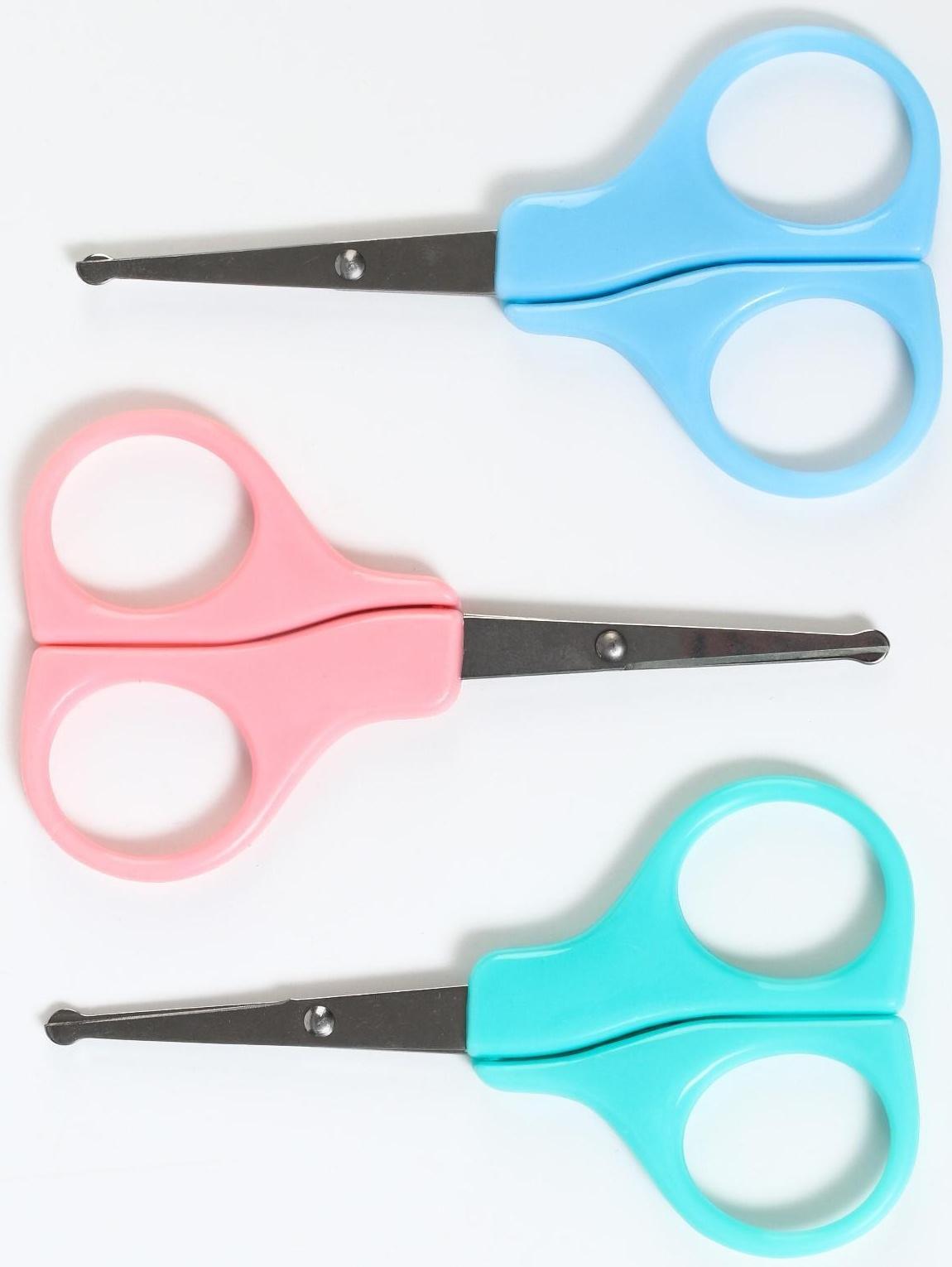 Ножницы детские безопасные, маникюрные, от 0 мес., цвета МИКС