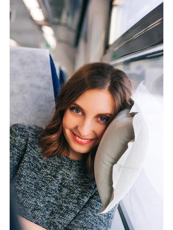 Подушка дорожная, надувная, 24 × 37 см, цвет МИКС