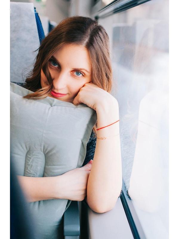 Подушка дорожная, надувная, 24 × 37 см, цвет МИКС