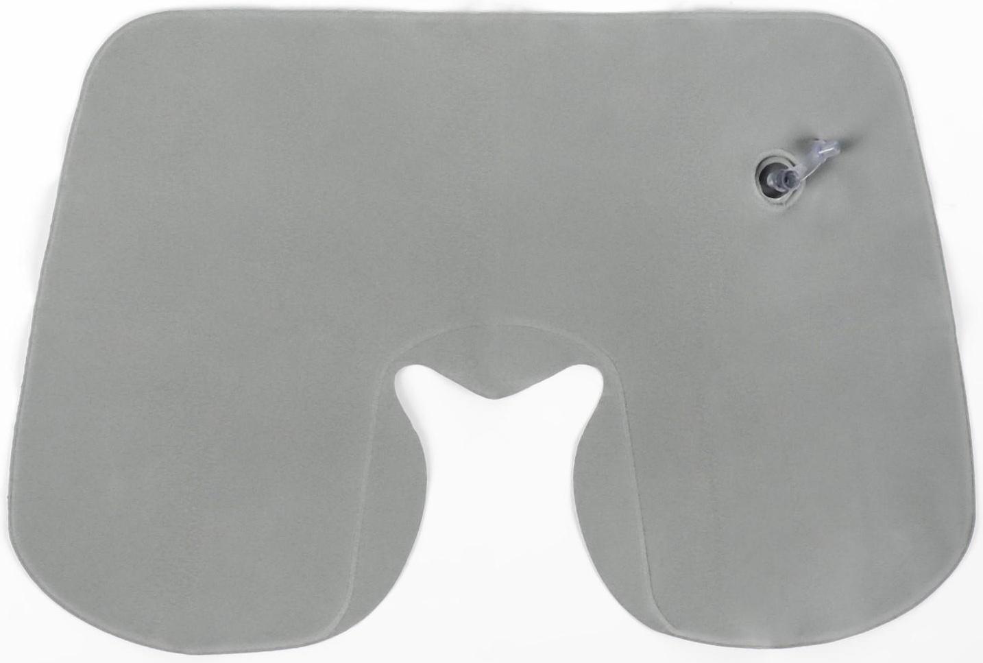 Подушка для шеи дорожная, надувная, 38 × 25 см, в коробке, цвет серый