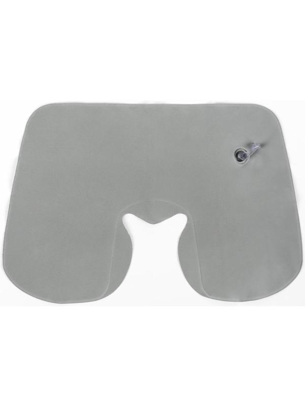 Подушка для шеи дорожная, надувная, 38 × 25 см, в коробке, цвет серый