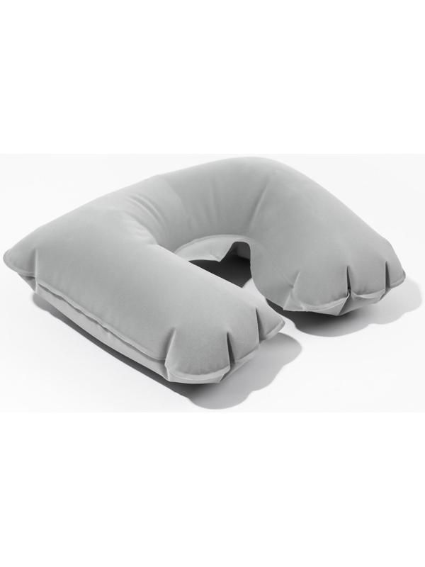 Подушка для шеи дорожная, надувная, 38 × 25 см, в коробке, цвет серый