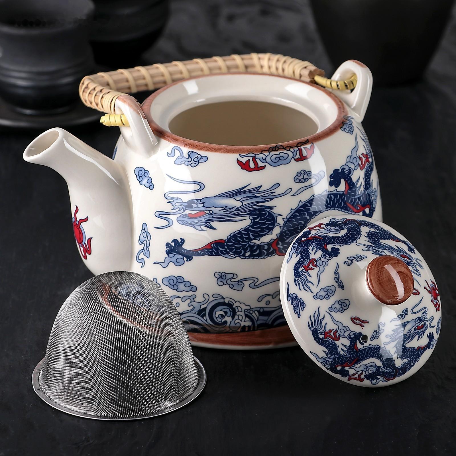 Чайник заварочный «Синий дракон», 900 мл, с металлическим ситом