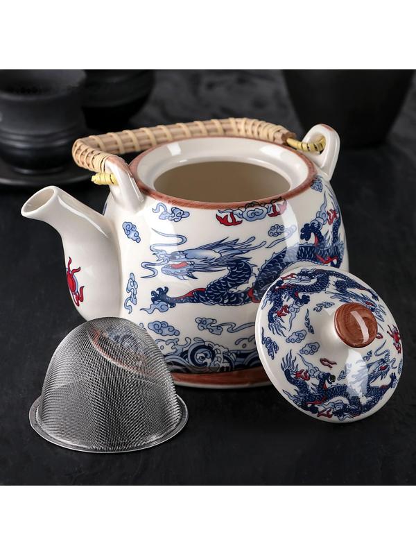 Чайник заварочный «Синий дракон», 900 мл, с металлическим ситом