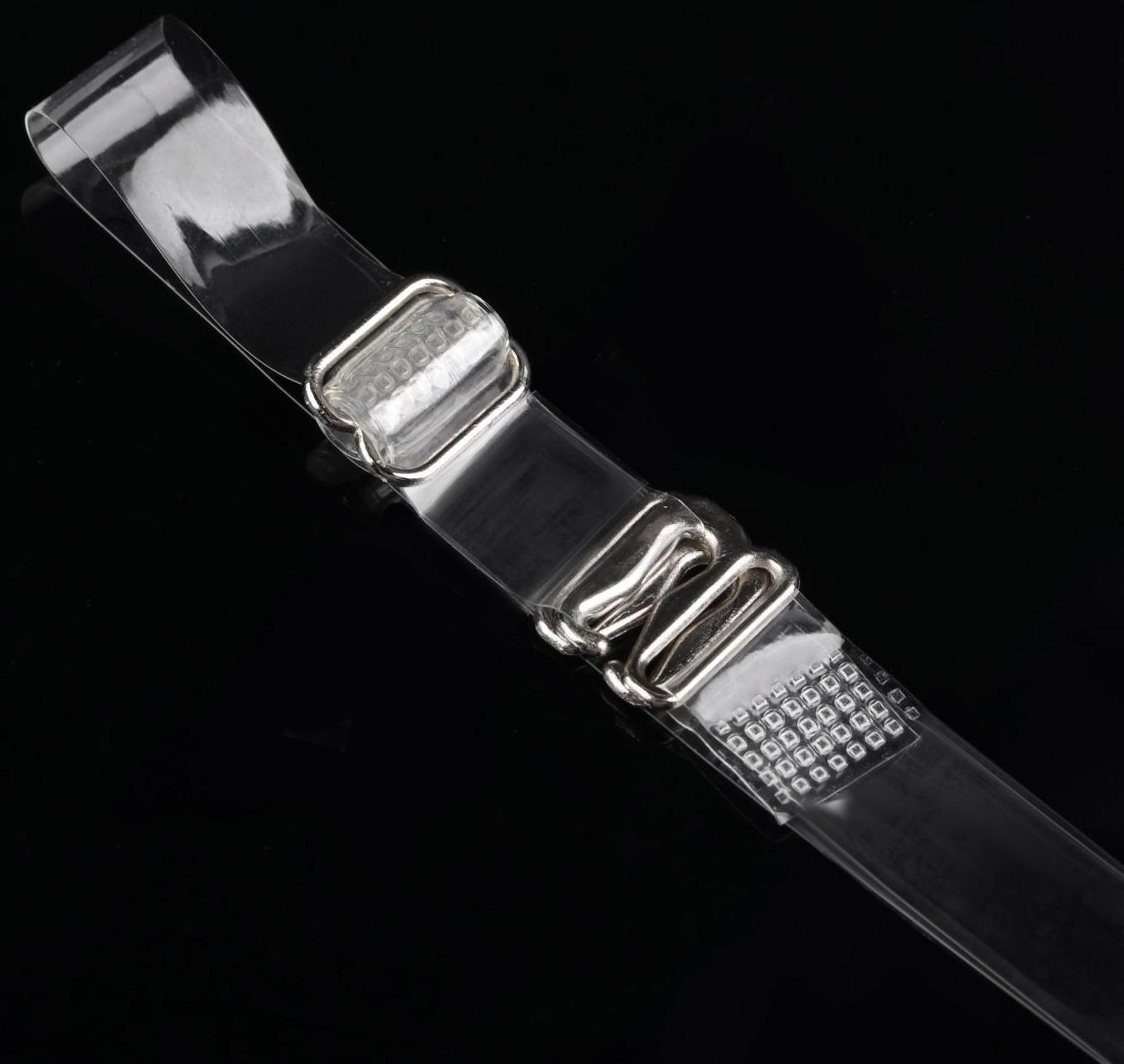 Бретели силиконовые, фурнитура металл, 1 см, 37 см, пара, цвет прозрачный