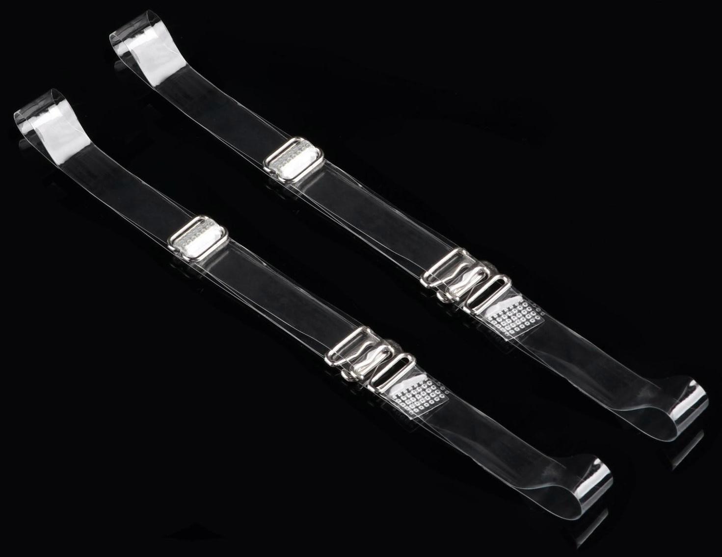 Бретели силиконовые, фурнитура металл, 1 см, 37 см, пара, цвет прозрачный