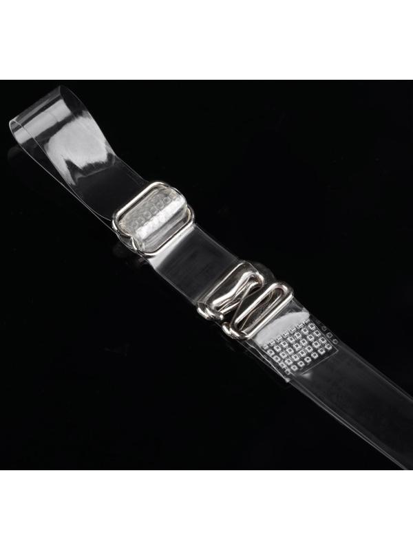 Бретели силиконовые, фурнитура металл, 1 см, 37 см, пара, цвет прозрачный