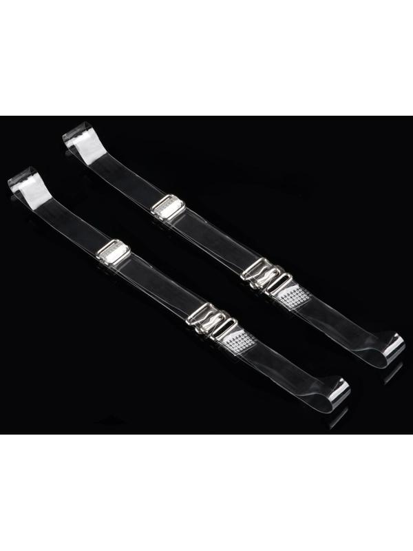 Бретели силиконовые, фурнитура металл, 1 см, 37 см, пара, цвет прозрачный