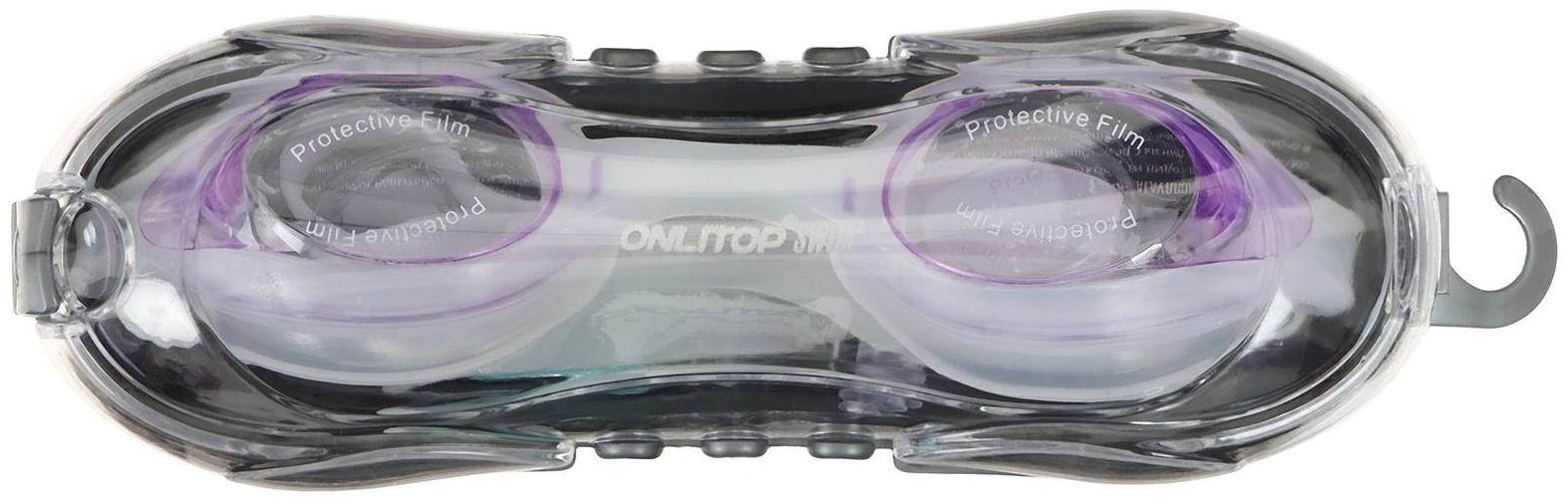 Очки для плавания взрослые + беруши, цвета микс