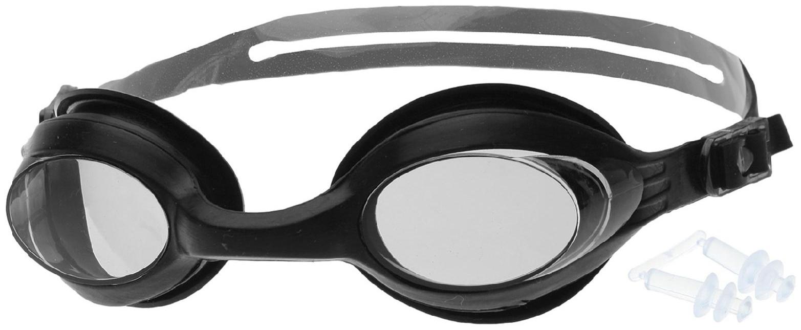 Очки для плавания взрослые + беруши, цвета микс